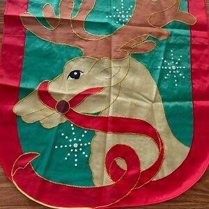 CHRISTMAS REINDEER HOUSE/GARDEN EXTRA LARGE OUTDOOR FLAG 🌟EUC🌟